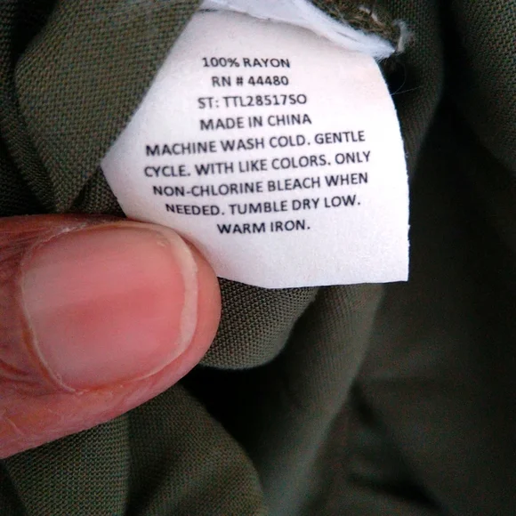 Love - fire women's sleeveless ruffle v neck olive green midi dress size L - Picture 9 of 9